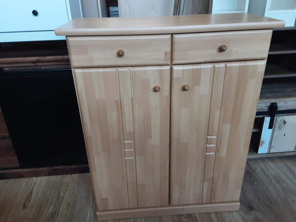 MEUBLE BAS 2 PORTES 2 TIROIRS BOIS CLAIR