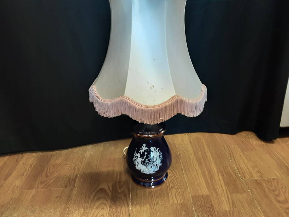 LAMPE DE SALON PIED BLEU DECOR ROMAIN