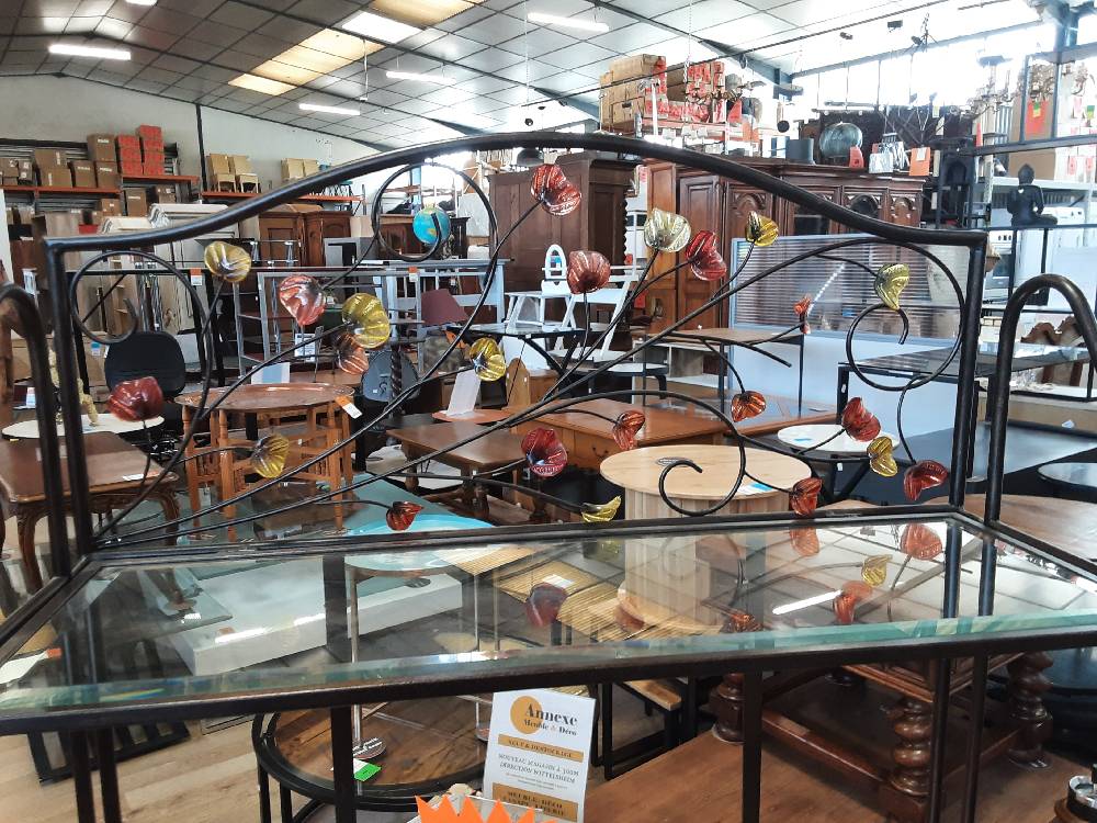 ÉTAGÈRE A POSER METAL PLATEAU VERRE PLIABLE 