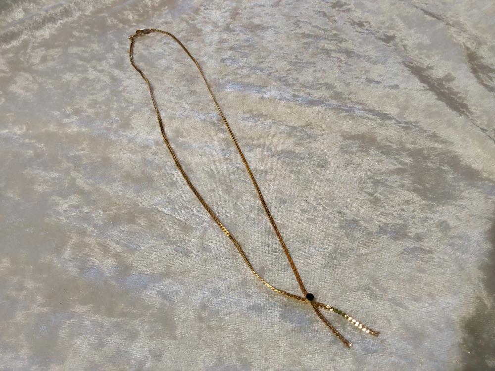 COLLIER PL-OR PIERRE BLEUE