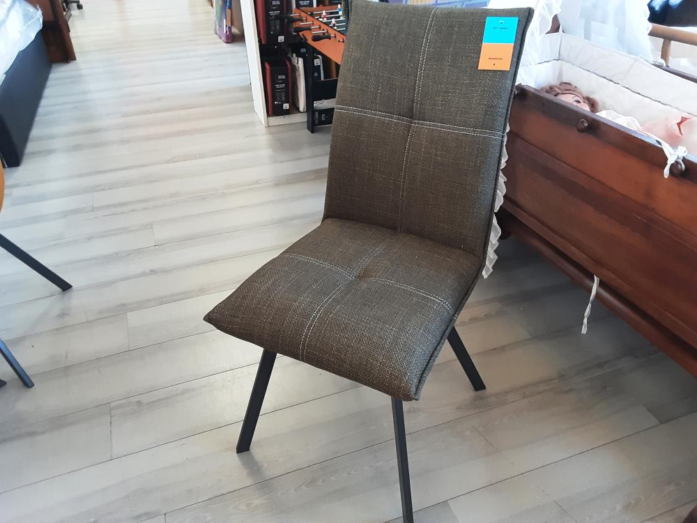 CHAISE TISSU VERT FORET CHINÉ DOUBLE COUTURE 2ÈME CHOIX (1760BVF)