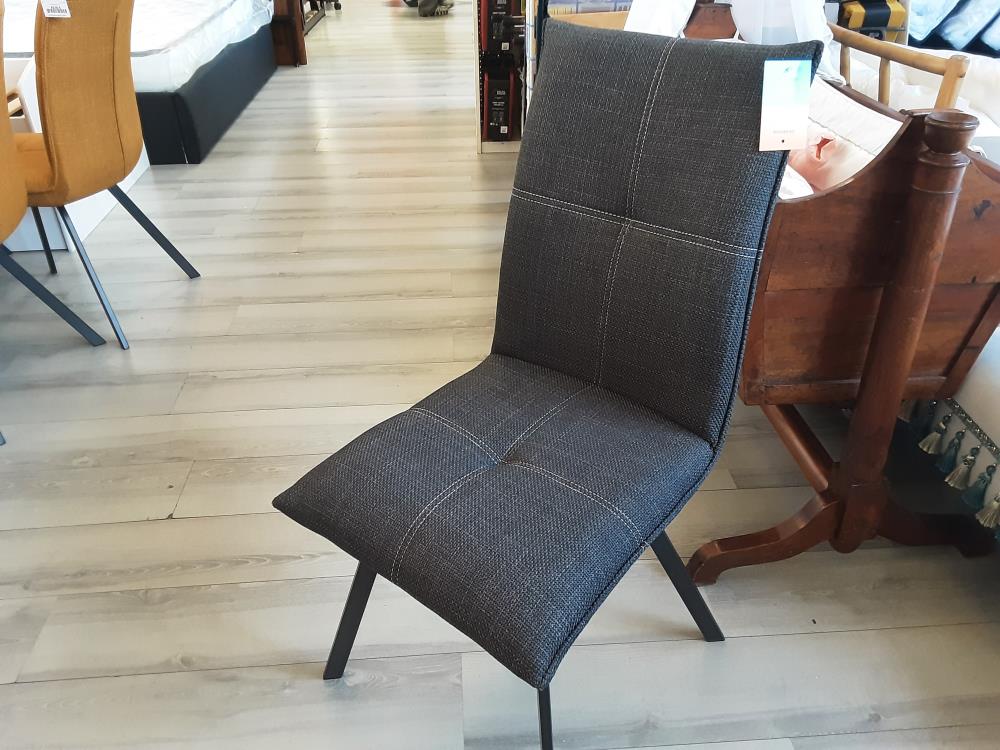 CHAISE TISSU GRIS FONCÉ CHINÉ DOUBLE COUTURE 2ÈME CHOIX (1760BGR)