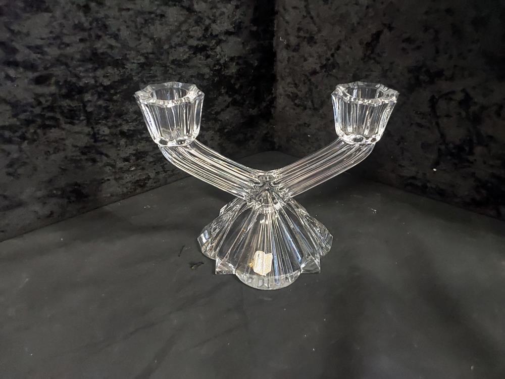 BOUGEOIR 2 FEUX EN CRISTAL