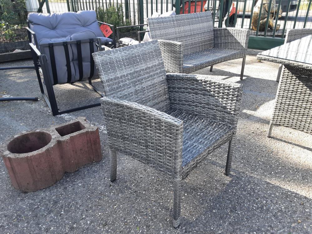 SALON DE JARDIN CANAPE 2 FAUTEUILS 1 TABLE 