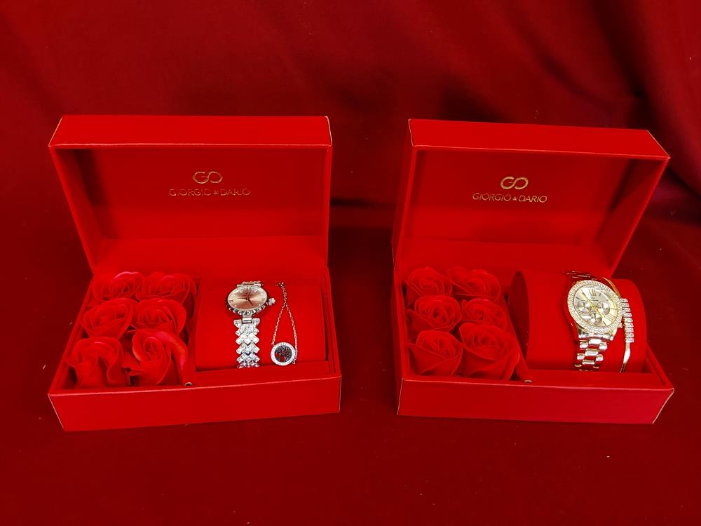 COFFRET FLEURS FEMME MONTRE + BRACELET 