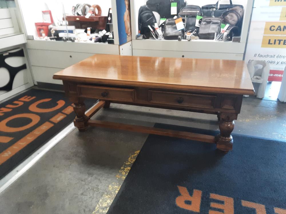 TABLE BASSE 2 TIROIRS EN CHÈNE