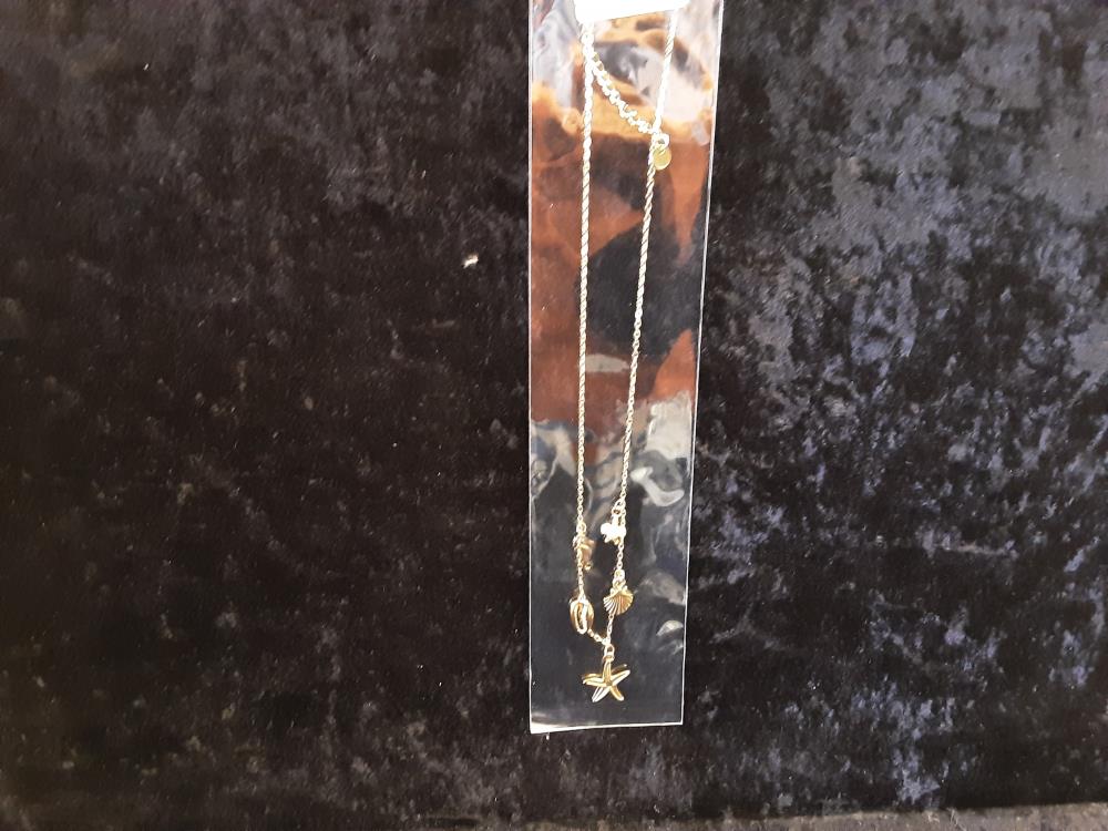 COLLIER DORE COQUILLAGE ACIER INOXYDABLE (20390)