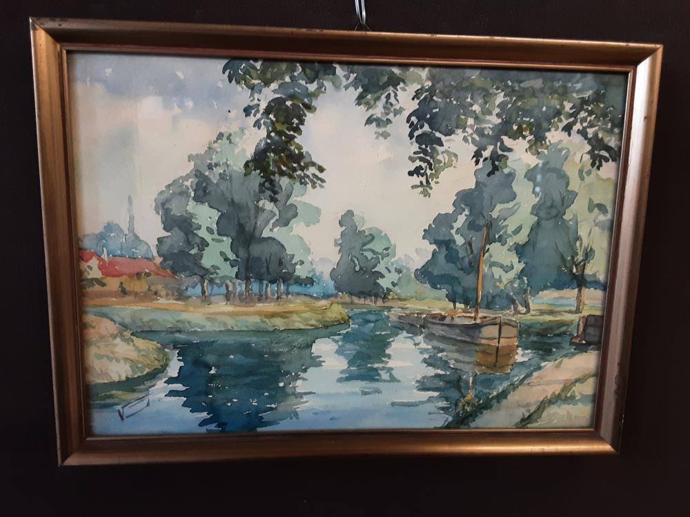 AQUARELLE SIGNÉ VERITÉ CANAL DU WACKEN 