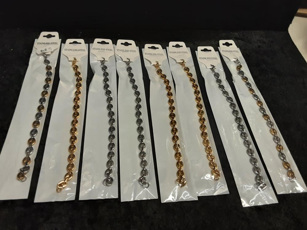 BRACELET GRAIN DE CAFE ACIER INOXYDABLE ( 22039)