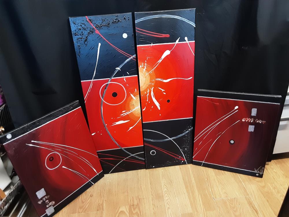 TABLEAU MODERNE QUADRIPTYQUE 