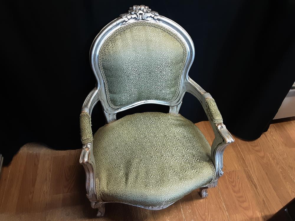 FAUTEUIL LISEUSE ENFANT ARGENTÉ