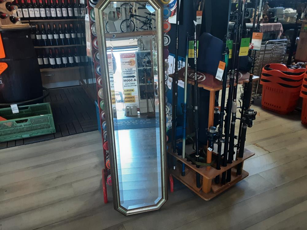 MIROIR BISEAUTE LONG CADRE DORÉ
