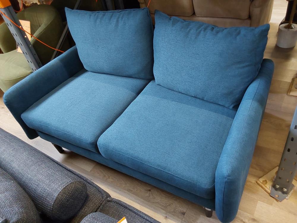 CANAPÉ 2 PLACES TISSU BLEU (99231) 2ÈME CHOIX