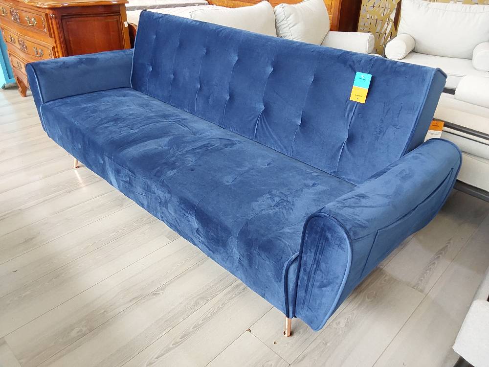 CANAPÉ 3 PLACES CONVERTIBLE BLEU (82695) 2ÈME CHOIX