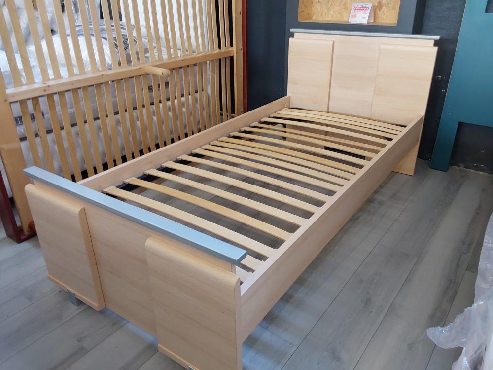 LIT 90 X190 + SOMMIER GAUTIER BOIS CLAIR ET GRIS