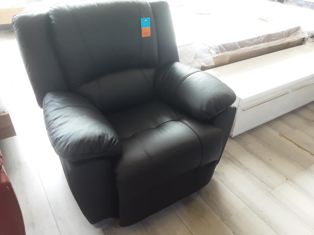 FAUTEUIL RELAX MANUEL EN CUIR NOIR (57332) 2ÈME CHOIX