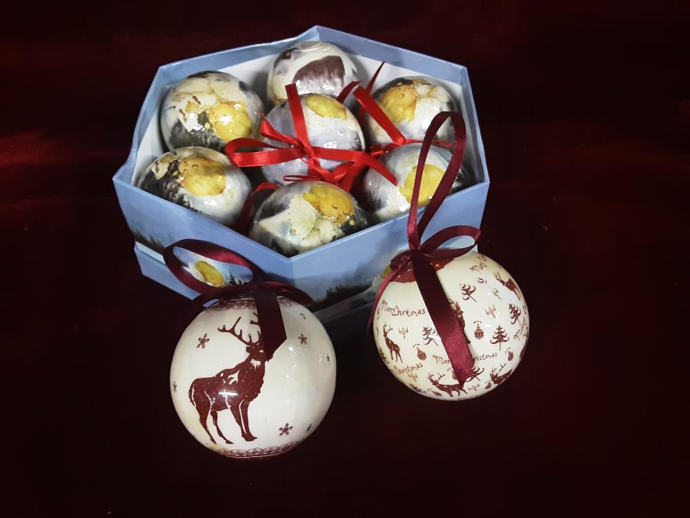COFFRET 9 BOULES DE NOEL EN PAPIER