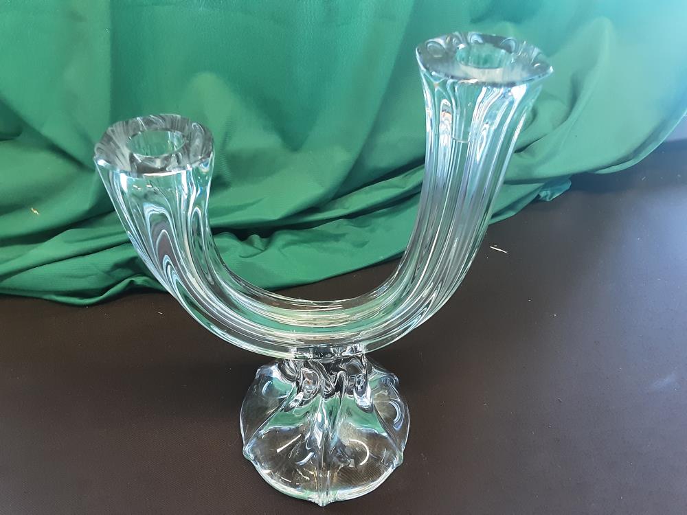 BOUGEOIR 2 BRANCHES CRISTAL DE LORRAINE