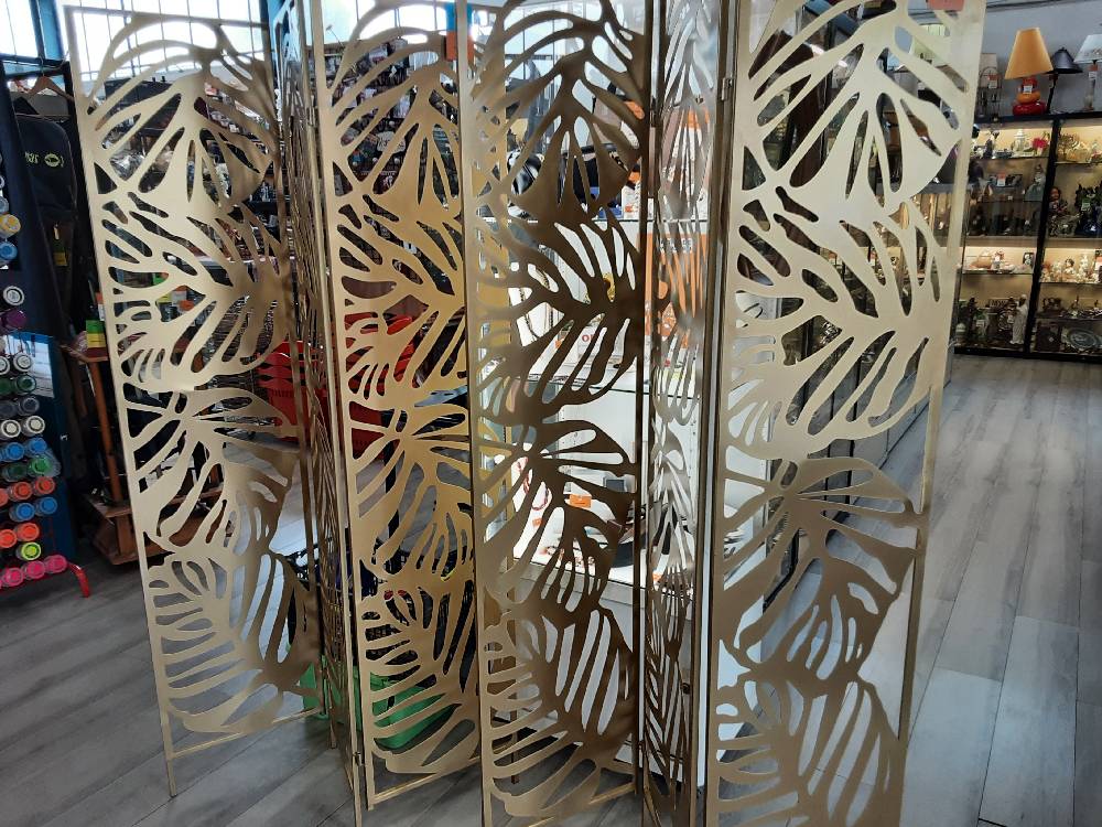 PARAVENT EN MÉTAL DESIGN DORÉ 122X180CM (142182) 2ÈME CHOIX