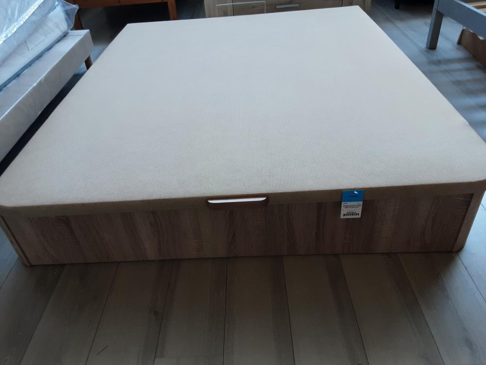 SOMMIER COFFRE 160X200CM COLORIS BOIS CLAIR 2 COLIS (85671/73) 2ÈME CHOIX