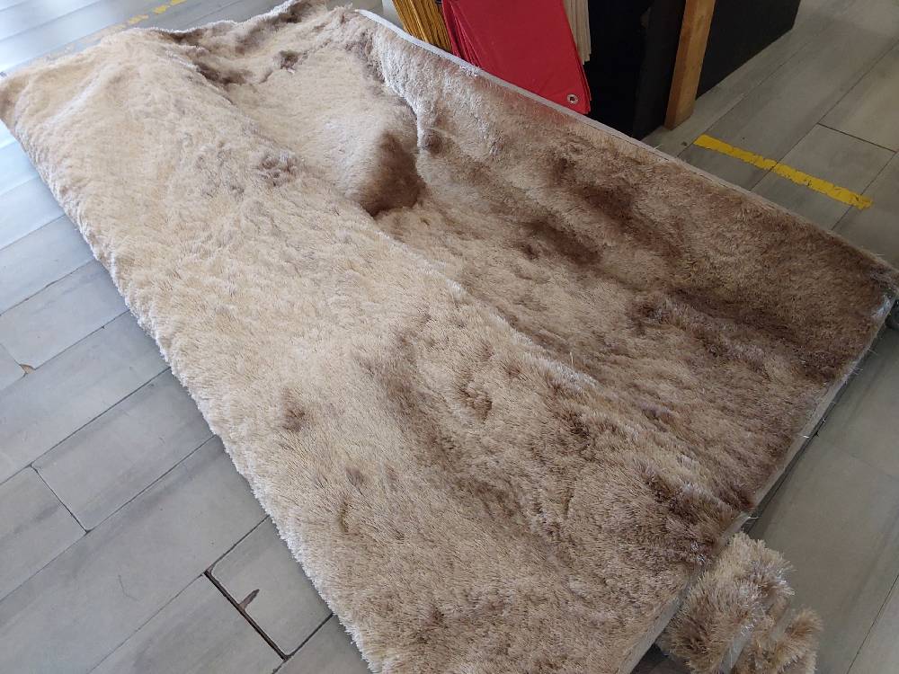 TAPIS SHAGGY POILS LONGS TAUPE REFLETS BEIGE (29325) 2ÈME CHOIX
