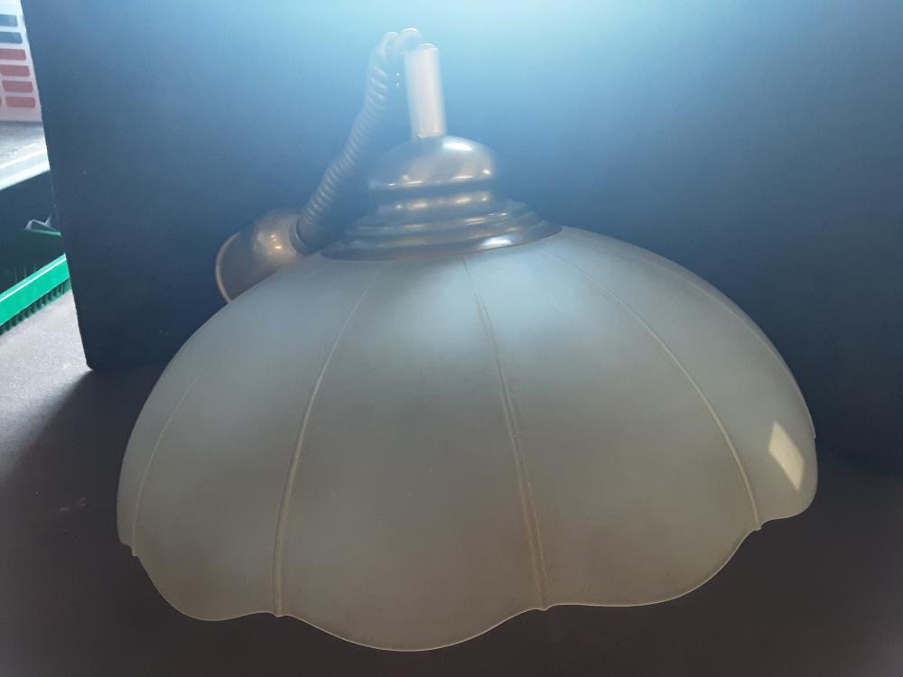 LUSTRE VERRE OPAQUE DIAMETRE 44CM