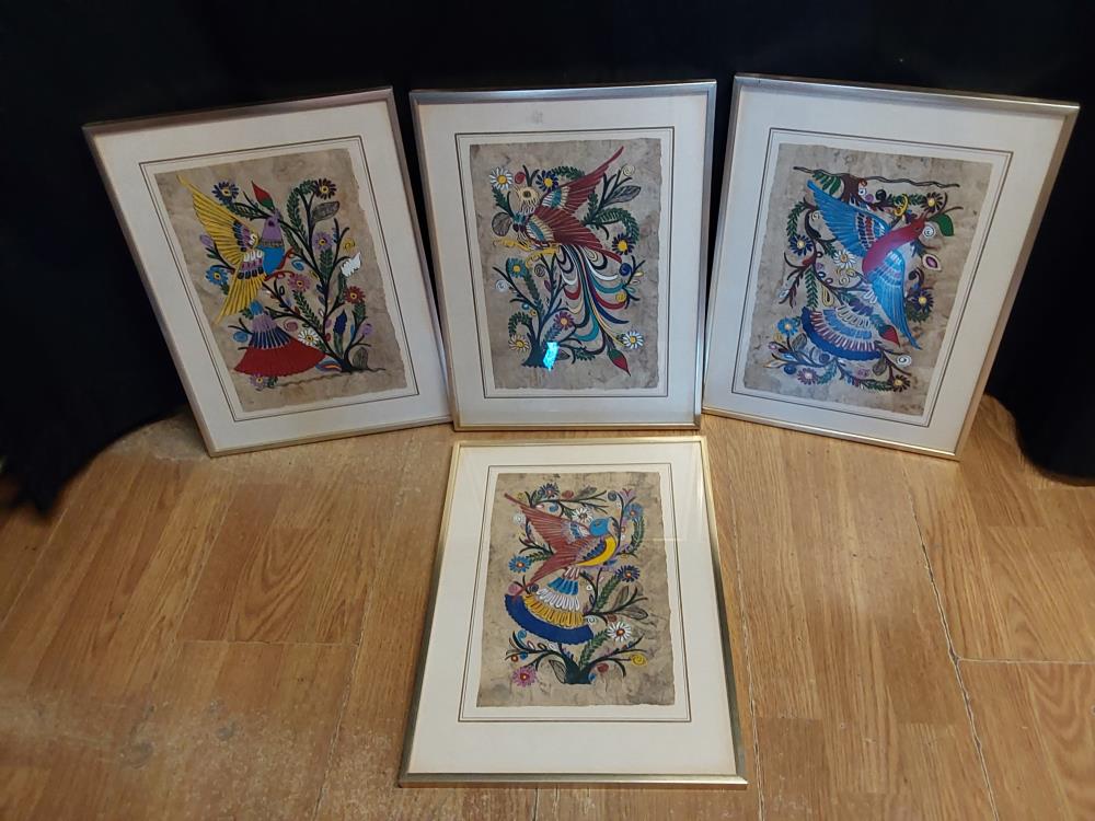 TABLEAU PAPYRUS OISEAUX