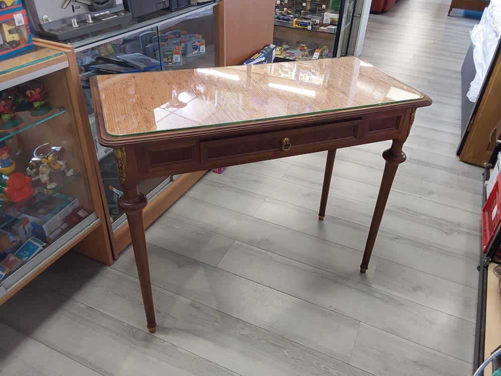 BUREAU 1 TIROIR AVEC PLATEAU SUPPORT VERRE 
