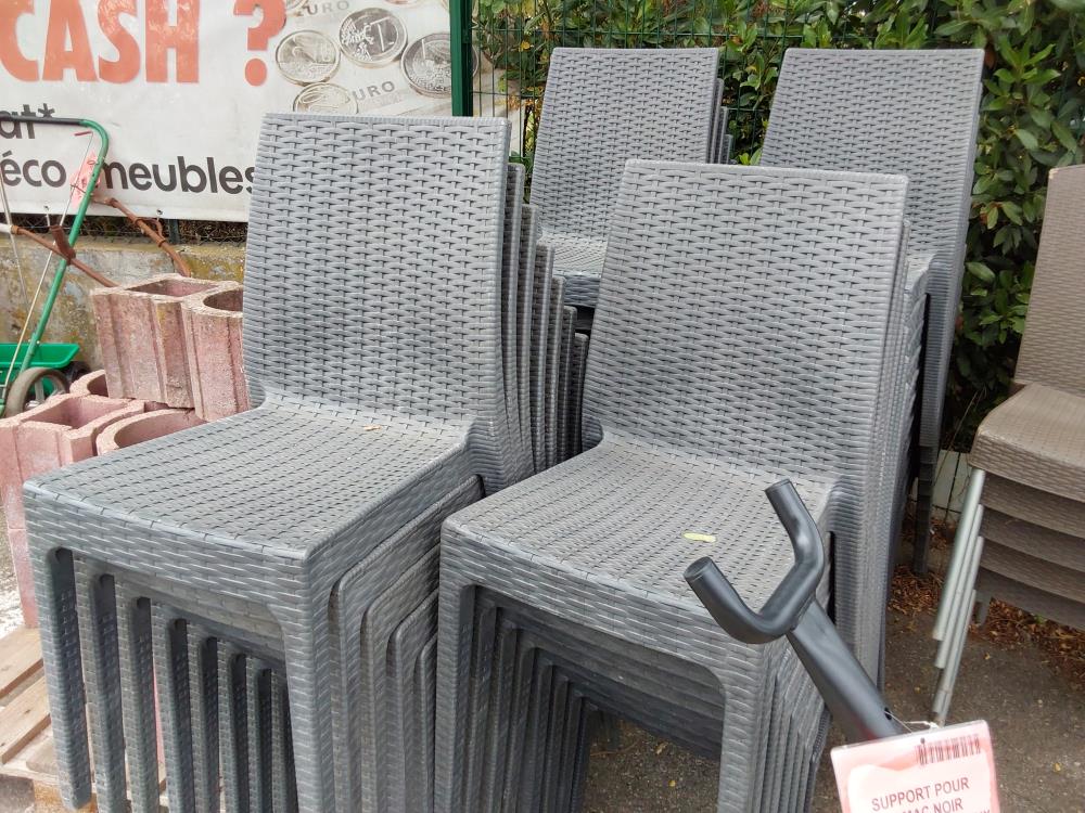 CHAISE TRESSÉE PVC ANTHRACITE