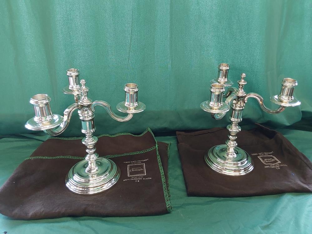 PAIRE DE BOUGEOIRS CHRISTOFLE