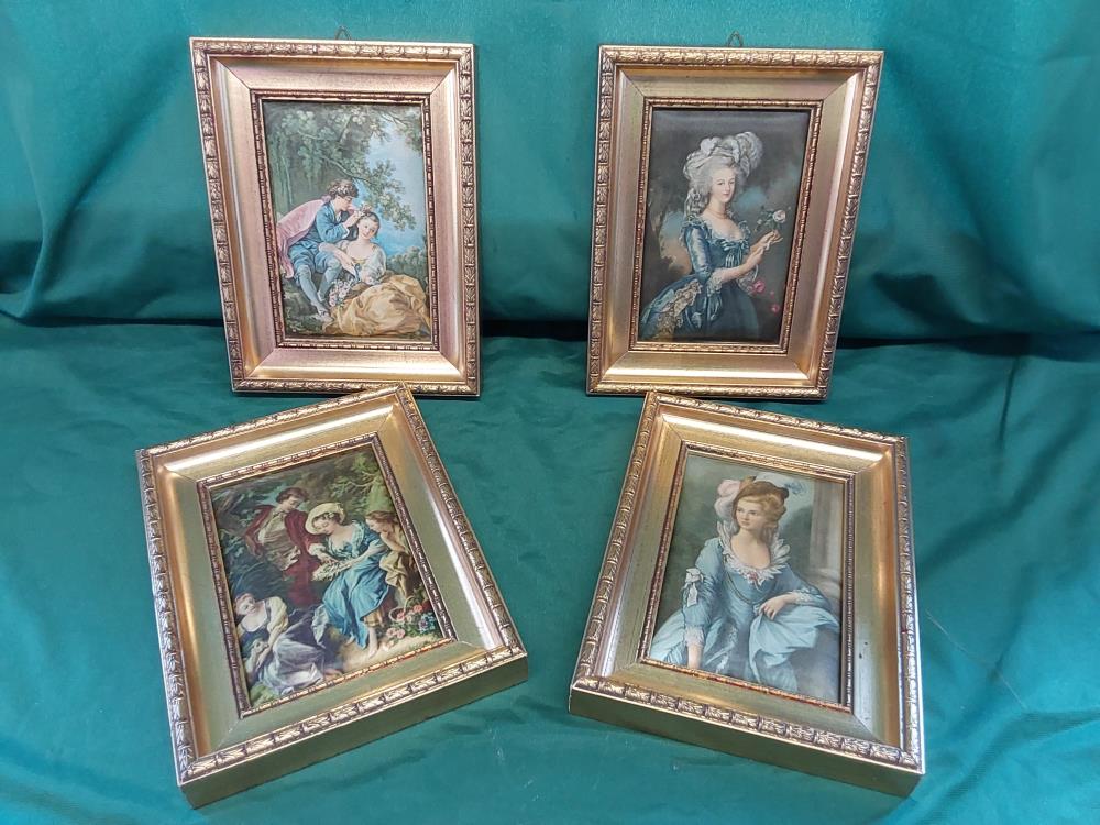 TABLEAU PM CADRE DORÉS SUR SOIE 