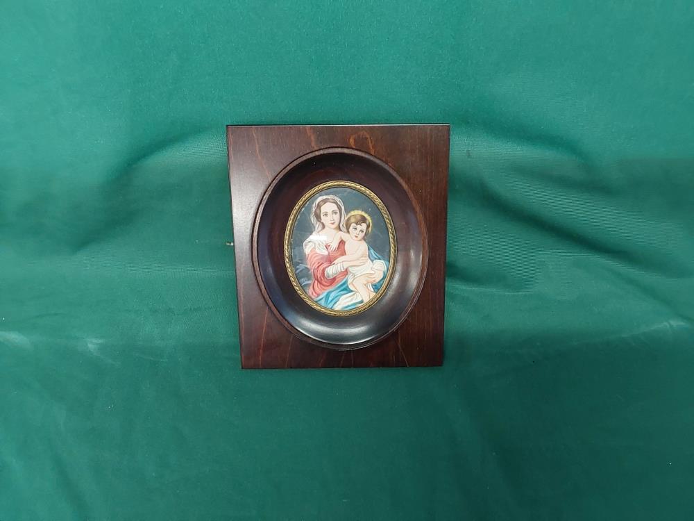 TABLEAU RELIGIEUX PEINTURE SUR IVOIRE