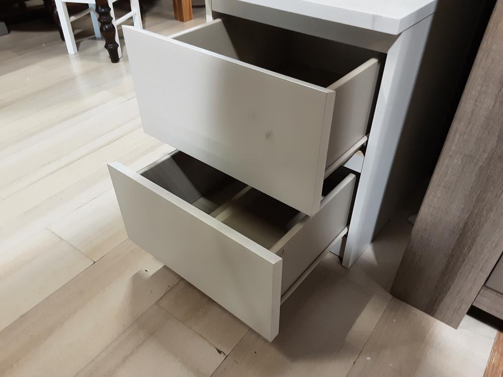 MEUBLE BAS 2 TIROIRS BLANC