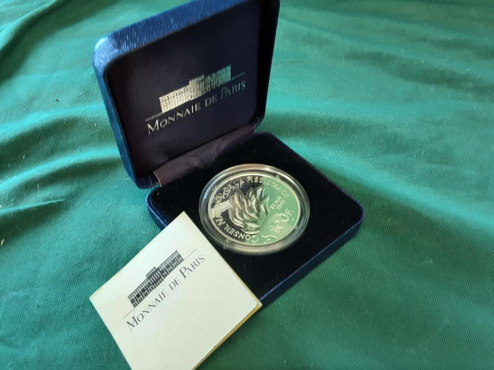 PIECE EN ARGENT 100 FRANS MONNAIE DE PARIS