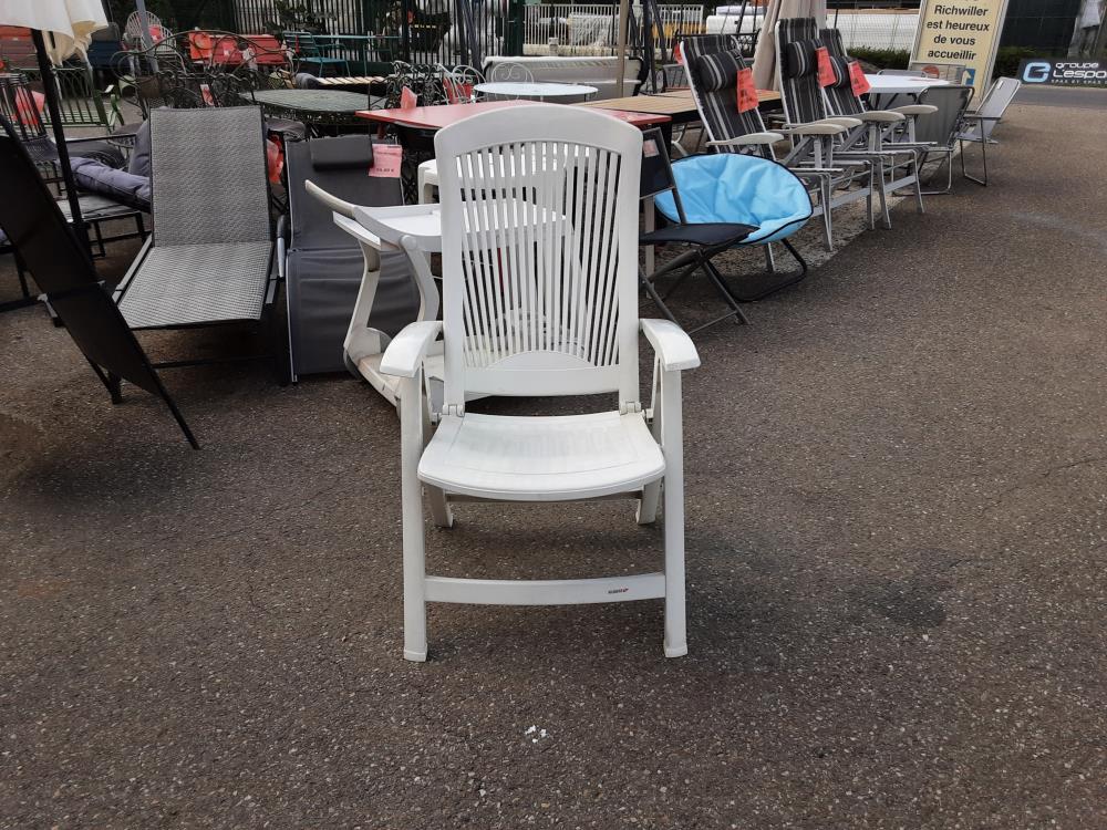 FAUTEUIL DE JARDIN PLIANT PVC BLANC ALLIBERT