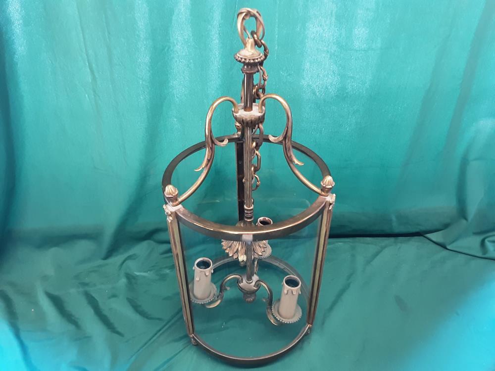 LANTERNE GM 3 FEUX BRONZE ET VERRE