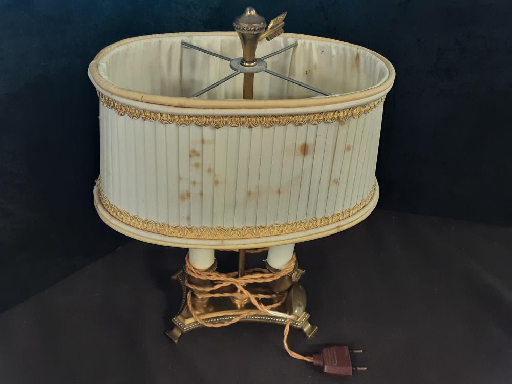 LAMPE 2 FEUX ABAT JOUR BEIGE STYLE LOUIS XVI