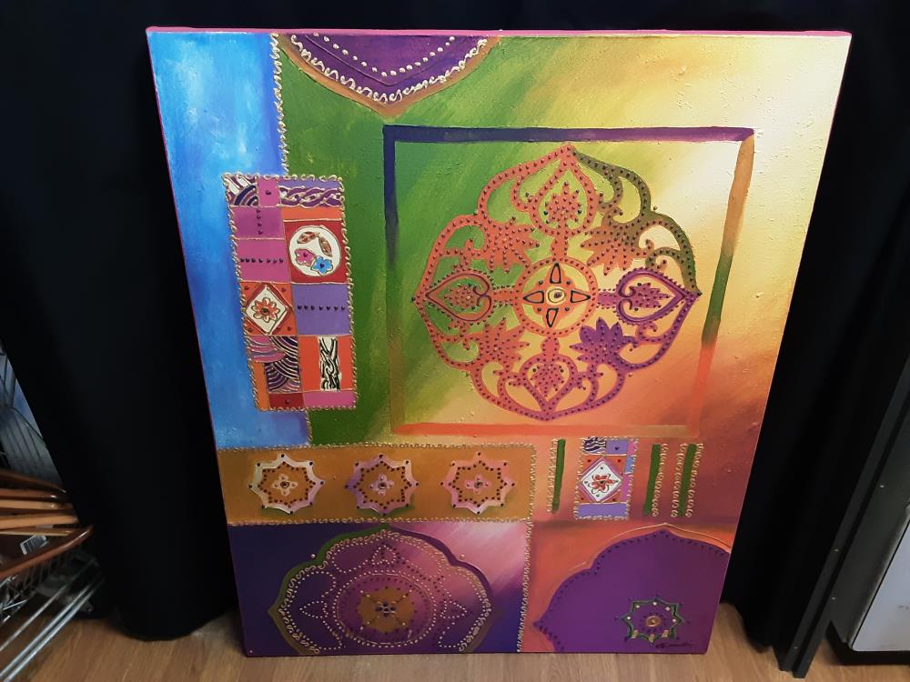 TABLEAU SANS CADRE MOTIF INDIEN