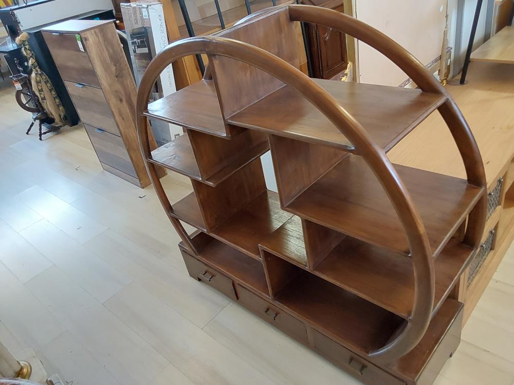 BIBLIOTHEQUE ARRONDIE EN TECK TGM