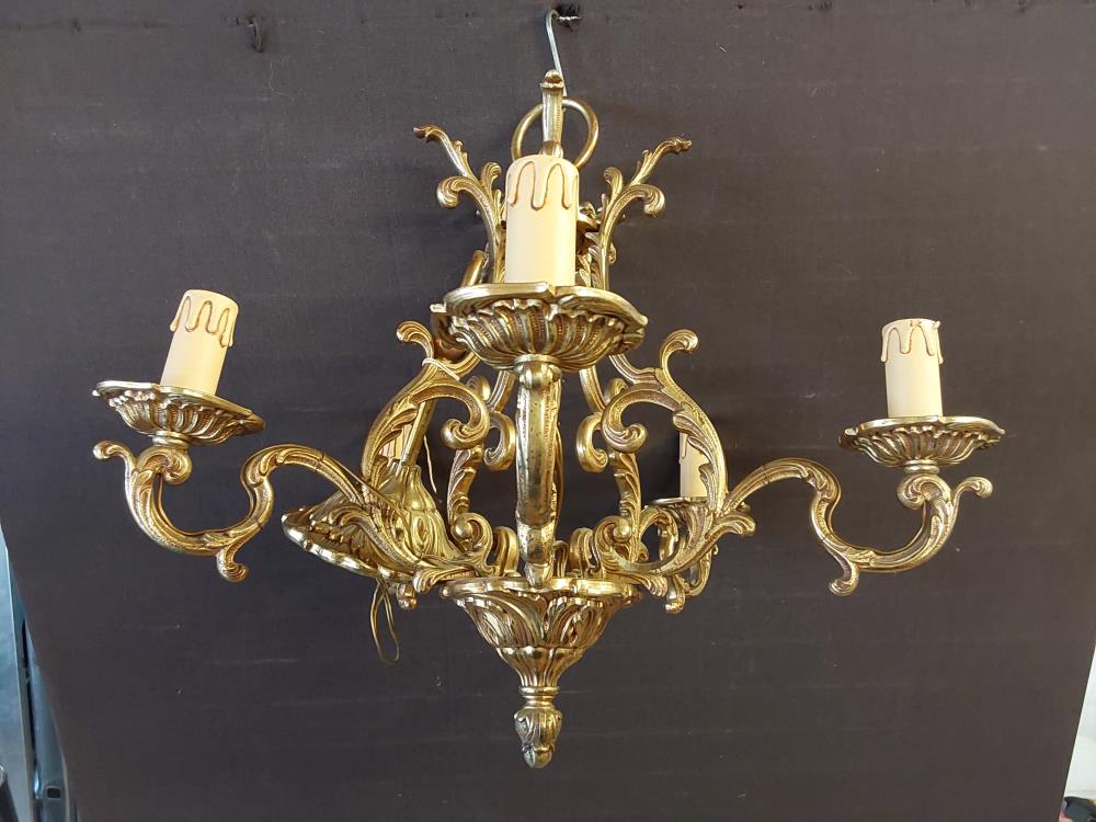 LUSTRE EN BRONZE AVEC 5 BRANCHES GM 