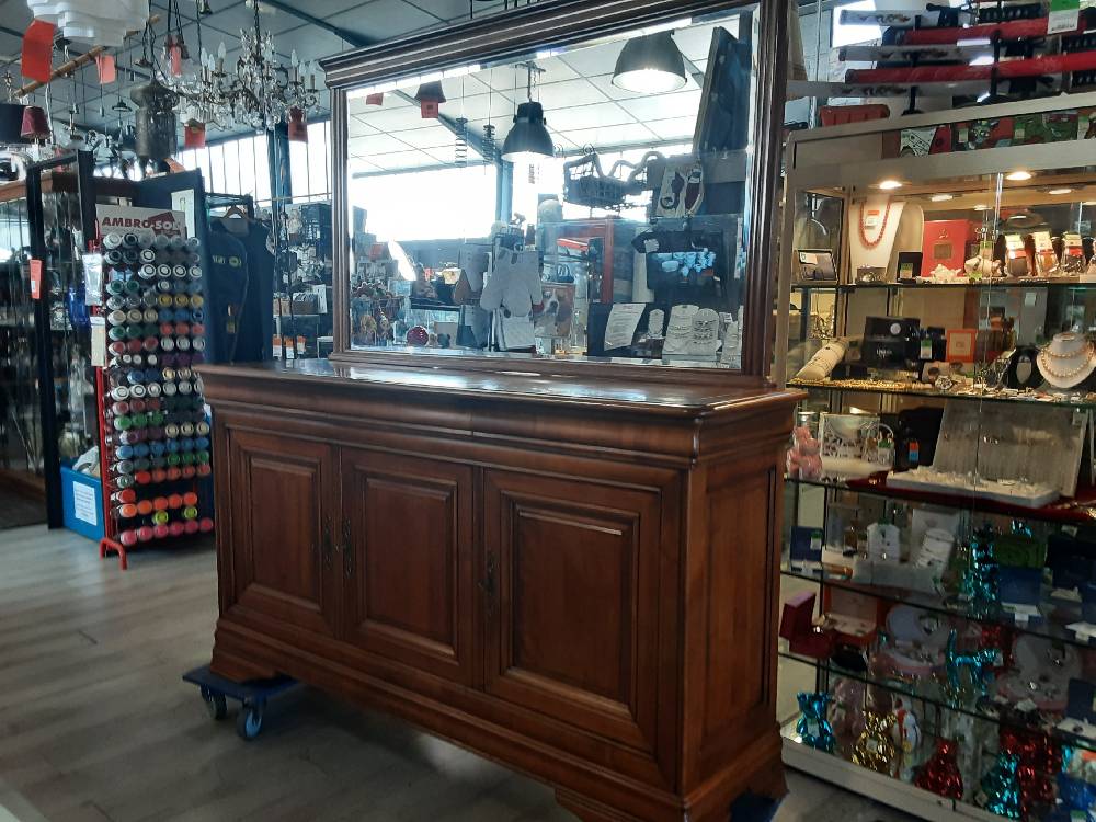 BUFFET BAS AVEC TG MIROIR MERISIER 3 PORTES 3 TIROIRS LP