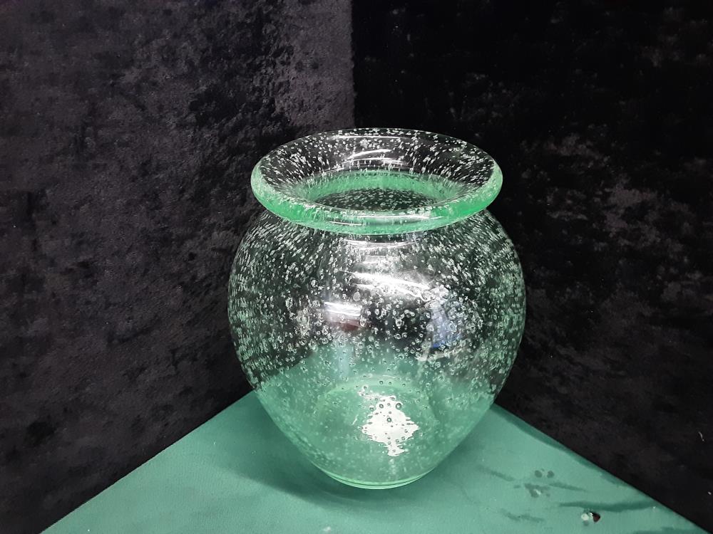 VASE EN VERRE SOUFFLE BULLES