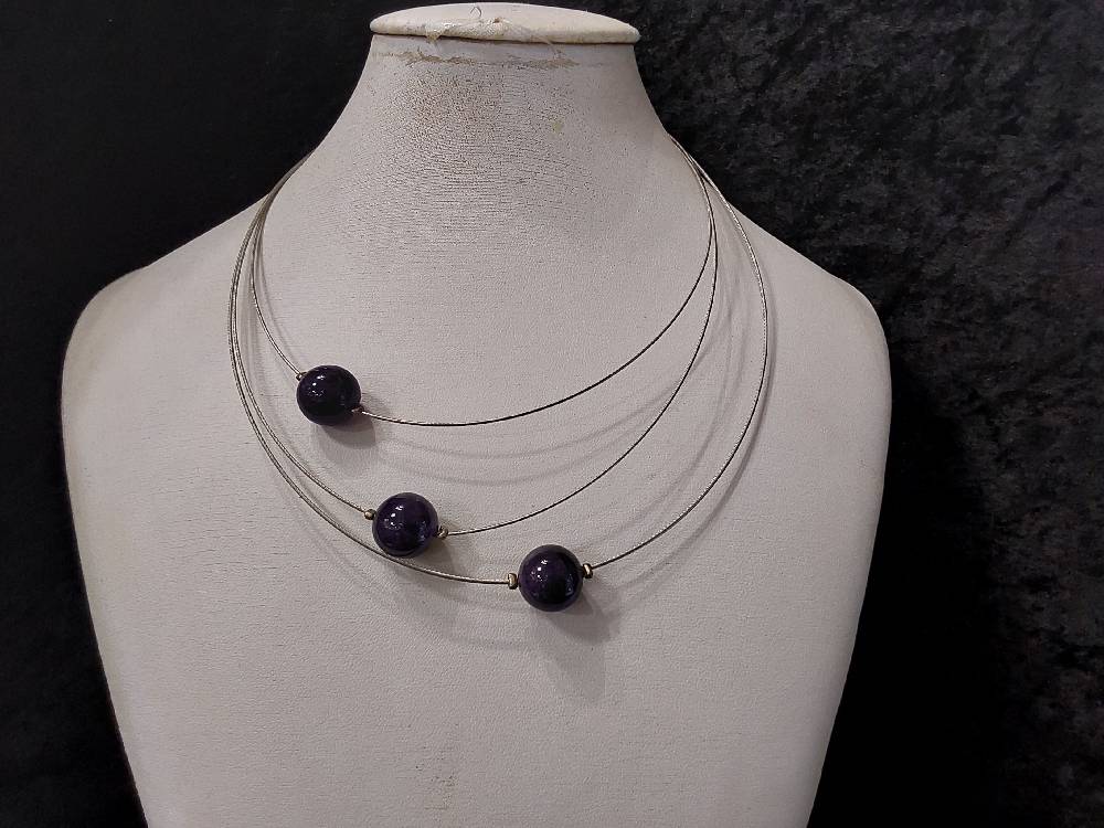COLLIER 3 PALIERS 3 BOULES