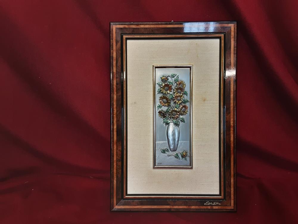 TABLEAU PM  ETAIN DECOR FLEURS