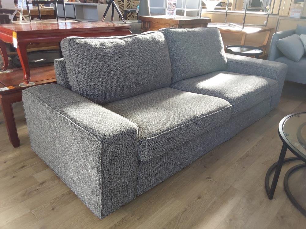 CANAPE 3 PLACES TISSU GRIS