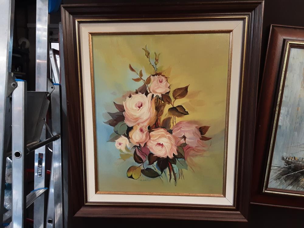 TABLEAU NATURE MORTE SIGNE M.WALTER 50X60