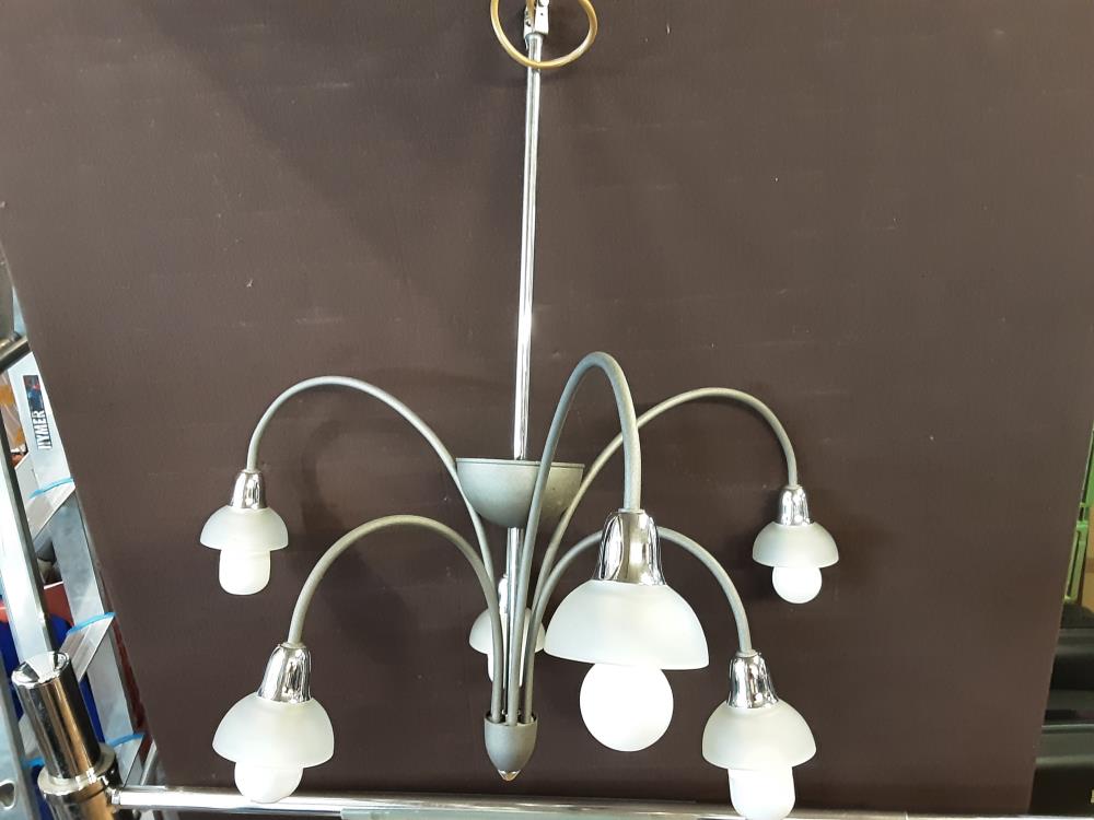 LUSTRE METAL 6 FEUX DIAMETRE DIAMETRE 53CM