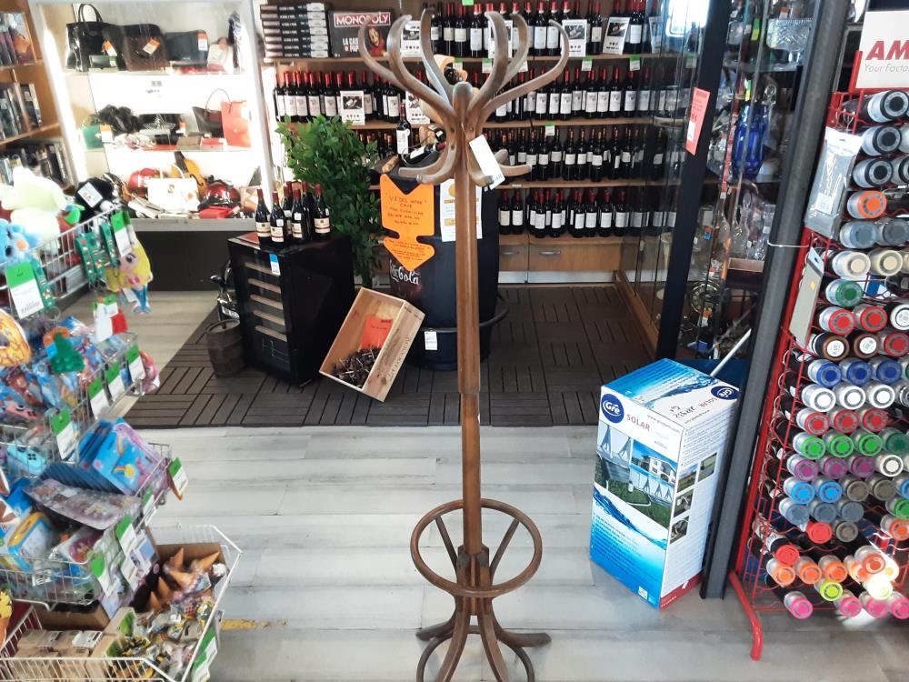 PORTE MANTEAUX PERROQUET EN BOIS FONCÉ