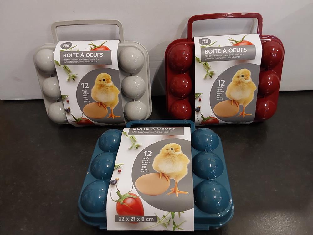 BOITE À OEUFS X12 - DIFFÉRENTS COLORIS (371060)