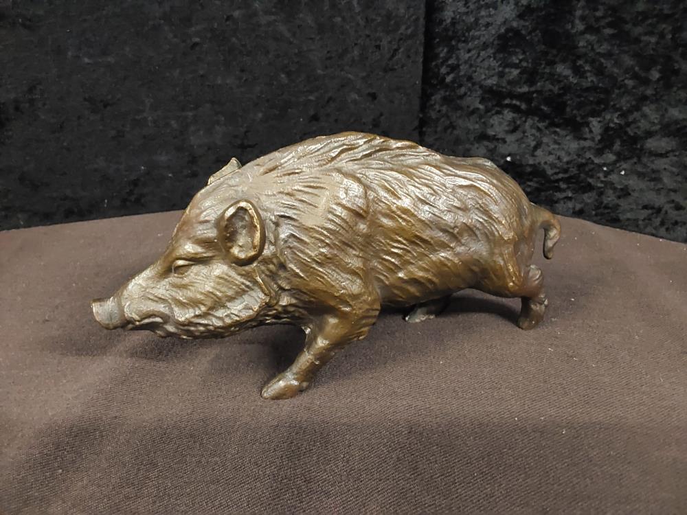 STATUE SANGLIER PM EN BRONZE